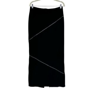 Equestrian Designs Size Large Black Polyester/Spandex Velvet Maxi Skirt